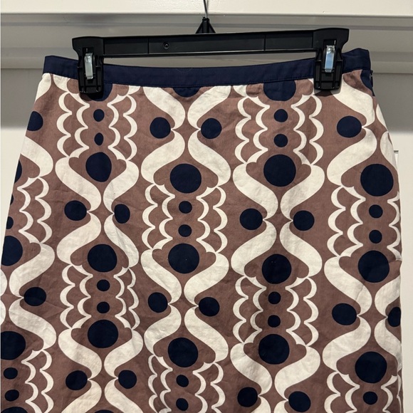 Boden Geometric Patterned Skirt Size 6R Cotton Mini European Heritage Classic - Picture 3 of 13